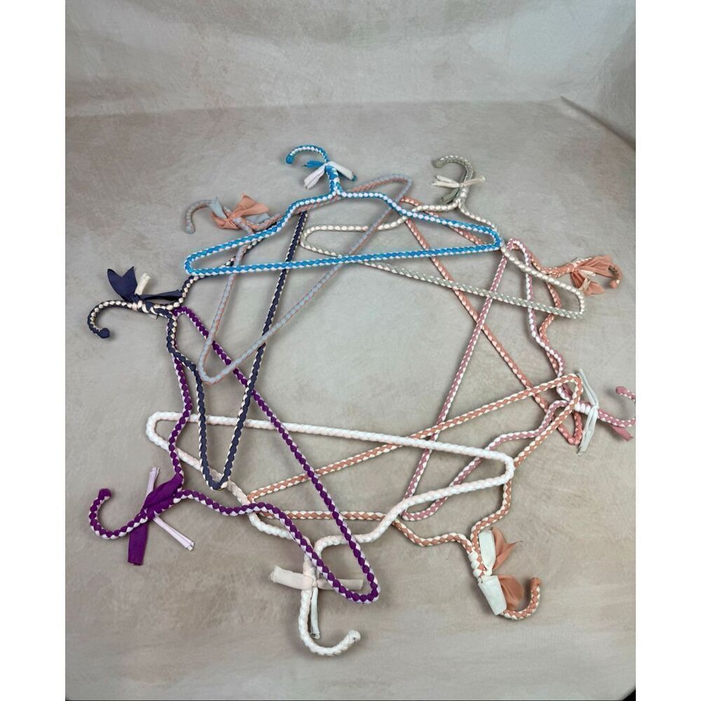 Vintage Handmade Fabric Clothing Hanger Lot of 9